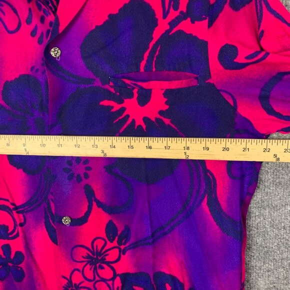 Vintage 1950s PENNEY'S Hawaii Rayon Hawaiian Floral Shirt Buttons Down Large‎ - Picture 3 of 7